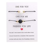 SUMMER LOVE Best Friend Distance Matching Bracelets with Message Card Mini Bead Essential Oil Beads Charm Couple Sisters Bracelet Anklets Gift for Friendship Family, Stone