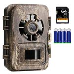 K&F Concept Trail Cameras 24MP 1296P, Game Camera with No Glow Night Vision, IP66 Waterproof Hunting Camera with 0.2s Trigger Motion Activated for Wildlife Monitoring, Free 64GB SD Card and Batteries