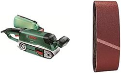 Bosch Home and Garden Belt Sander PBS 75 A + 9 pc. Sanding Belt Set (Grit 60/80/100)