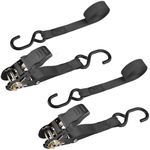 TRIWONDER Ratchet Tie Down Straps Heavy Duty Lashing Straps Cargo Straps for Trucks Moving Motorcycle Rachette Tiedowns 2 Pack (Black, 5m)