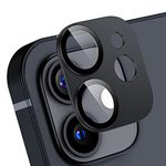 Korecase [ 2 Pack Camera Lens Protector for iPhone 12, Aluminum Metal Lens Film, 9H Hardness Tempered Glass Camera Screen Cover,Bubble Free,Strong Stickiness Case Friendly - Black