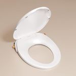 TUSHY Oasis Non-Electric Warm Water Bidet Seat, Round, Bamboo Knob