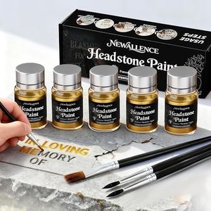 Professional Headstone Paint Kit - Monument Letter Inscription Restoration Paint Gravestone Lettering/Tombstone Inscriptions on Granite & Marble with Mutiple Colors (Color Gold)