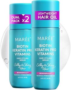 MAREE Hair Oil for Frizzy and Damaged Hair with Vitamins A, E, B5, 2 PACK - Anti Frizz Control Sérum for Curly Women & Men - Aceite de Argán Para el Cabello - Biotin Keratin Antifrizz Products