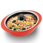 Hawkins 3 Litre Dutch Oven, Nonstick Biryani Pot, Red Ceramic Coated Casserole, Cooking Pot, Saute Pan, Red (DCDO3G)