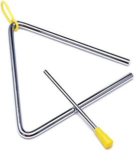 6 Inch Musical Steel Triangle Percussion Instrument With Striker