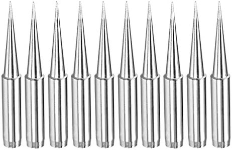 Saipe 10 Pieces 900M-T Soldering Iron Tips Solder Bits Replacement Tip Compatible with Hakko, Radio Shack, Atten, Quick, Aoyue, Yihua, Vastar Soldering Station (900M-T-LB)