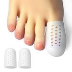 Hoogoo Big Toe Cap, 10 Pcs Breathable Toe Protector Toe Cover Sleeves with Holes for Big Toe, Provides Relief from Missing or Ingrown Toenails, Corns, Blisters, Reduce Friction