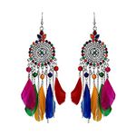 Shining Diva Fashion Latest Stylish Oxidised Feather Earrings for Women and Girls (11234er)