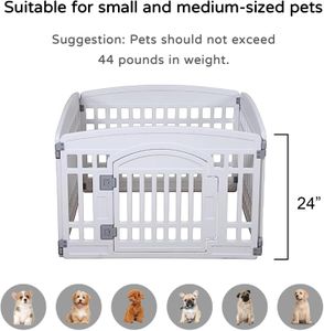 Gupamiga Puppy Playpen, White – 130x65x80cm Indoor Pet Fence