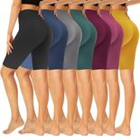 we fleece 7 Pack High Waisted 5''/8'' Biker Shorts for Women - Super Soft Summer Workout Yoga Running Spandex Shorts