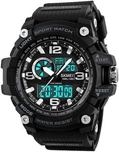 SKMEI Reloj deportivo digital para hombre, resistente al agua hasta 50 m, pantalla LED, cronómetro, alarma, reloj de pulsera, Negro -, Digital