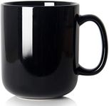 20 OZ Large Coffee Mug, Smilatte M016 Plain Ceramic Boss Big Tea Cup with Handle for Dad Men, Black