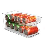 Albert Austin 2 Tier Fridge Can Dispenser Rolling Can Organiser Cans Holder For Refrigerator Kitchen Cabinets Pantry Holds 10 Cans Beer Soda Fizzy Drinks Cans Storage Can Dispenser Fridge Organiser