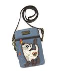 Chala Crossbody Cell Phone Purse-Women PU Leather Multicolor Handbag with Adjustable Strap, Slim Cat Blue