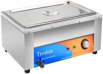 Treshin Commercial Food Warmer Stainless Steel Electrical Bain Marie Buffet Food Warmer Steam Table with Temperature Control & Lid for Home, Party, Catering, Restaurants
