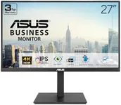 ASUS 27” 4K Business Monitor (VA27UQSB) - UHD (3840 x 2160), IPS, Frameless, HDR10, DisplayPort, Dual HDMI, Speakers, Eye Care, Ergonomic, pivot, swivel, height adjustable, DisplayWidget, 3yr warranty