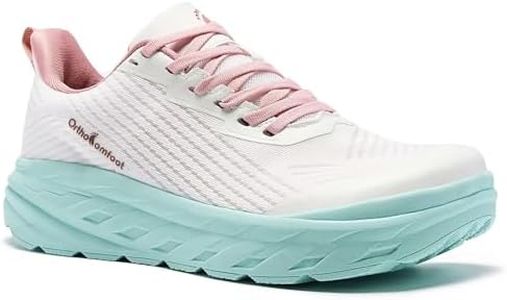 Women's Orthopedic Diabetic Wide Sneakers: Lightweight Supportive High Arch Plantar Fasciitis Tennis Casual Walking Shoes, Classic Arch Support Foot Pain Relief Running Sneakers Pink White Size 9
