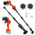 Cordless Handheld Cultivator Compatible with Makita 18V Battery (No Battery), 550W Garden Rotavator with 10cm Tilling Depth and 10cm Tilling Width, Electric Tiller (With 1.3m Extension)