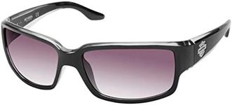 Harley-Davidson Women's Classic Rectangular Sunglasses, Black, 59-16-135