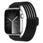 VEMIGON Stretchy Band Compatible with Apple Watch Straps 38mm 40mm 41mm 42mm 44mm 45mm 46mm 49mm, Elastic Nylon Breathable Weaving Sport Solo Loop for iWatch Series 10 9 8 7 6 5 4 3 2 1 SE Ultra