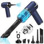 Portable Vacuum Cleaner, Handheld Cordless Vacuum Cleaner 120W, Multifunctional Vacuum with Brush, Flat Wide Mouth, Lightweight Hand Vacuum for Car, Pet Hair 6000Pa Mini Vacuum Cleaner - Navy