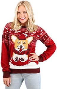 Fun Costumes Adult A Very Corgi Christmas Ugly Christmas Sweater 3X red