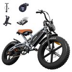 JANSNO Electric Bike for Adults 20" x 4.0 Fat Tire Electric Bicycle with 750W Motor 25~31mph, 48V/14Ah Removable Battery Max Driving Range 40~50Km and Dual Shock Absorber Electric Motorbike