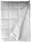 Madison Park Windom Down Alternative Blanket, Premium 3M Scotchgard Moisture Wicking Treatment, Lightweight and Soft Bed Cover For All Season, Satin Trim, White Full/Queen