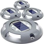 Siedinlar Solar Deck Lights Solar Lights Outdoor White LED Light Waterproof Garden Decor for Garden Driveway Pathway (4 Pack)