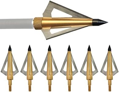 Huntingdoor 12Pack 3 Fixed Blade Archery Broadheads 125 Grain Arrow Head Hunting Arrow Tips Golden for Compound Bow and Crossbow