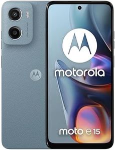 Motorola Moto E15 (2/64 GB, 32 MP Kamera + Flimmerschutzsensor, Display 6,67 Zoll HD+ 90 Hz Corning® Gorilla® Glass 3, 5200 mAh, MediaTek Helio G81 Extreme, Android 14 Go Edition), Misty Blue