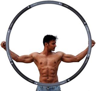 Joofang 5lb Exercise Hoops for Adults, 40in Adjustable Hoola Hoop, Weighted Black Hoop, Fitness Hoop for Weight Loss, Abdominal Trainer Fitness Training, Fat Burning, Home Gym Core Workout