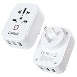 UK to Australia Plug Adapter with USB Outputs by Laffair (2 Pack) - Ideal UK to China Plug Adapter, Perfect New Zealand Plug Adaptor, With USB Ports