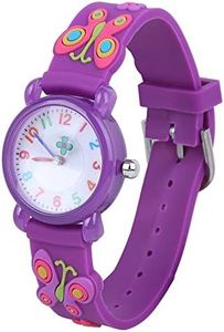 Reloj de Dibujos Animados para niños, Lindo Reloj de Pulsera para niños con patrón Exquisito Reloj de Pulsera de Silicona Resistente al Agua para niños Niños pequeños Niñas 3-12 años(Púrpura)