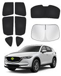 Canvcle Windshield Sunshade for Mazda CX-5 2017-2024 2025 CX5 Side Rear Window Shade Cover Kit Window Sun Blocker Privacy Protection Keep Vehicle Cool Black 8PCS