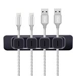 DRM Cable Clips Organizer Magnetic Cable Management Clips Cord Organizer Self Adhesive Sticky for All Wires, Desk Wall Desktop Cord Office Home USB Cable Power Wire Mouse Cable, Black