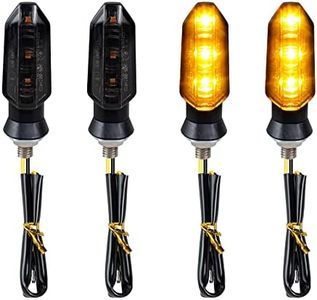 QUASCO 4PCS Universal Motorcycle Turn Signals, Front Rear LED Turn Signal Lights Amber Blinkers for Motorbike Scooter Quad Cruiser Off Road Turing