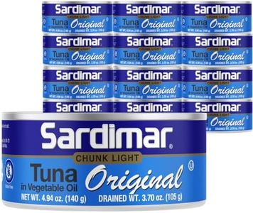 Sardimar Tuna in Vegetable Oil Chunks, Original, 12 Pack, snacks, chicken breast, lemon, chicken, salmon, food, salad, corn, zucchini, tuna, protein snacks, lemons, salad kit, ebt eligible food items