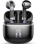 Wireless Earbuds, Bluetooth 5.3 Headphones with 4 ENC Noise Cancelling Mic, HiFi Stereo Deep Bass, IP7 Waterproof Bluetooth Earphones, 40H Playtime, Bluetooth Earbuds Dual LED Display, USB-C, Black