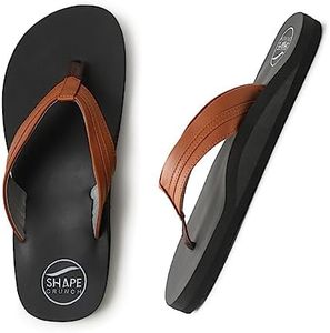 SHAPECRUNCH Arch Support Slippers for Men - Ortho Slippers with MCR Sole to Reduce Pressure on Feet, Joints, and Back (Tan, numeric_10)