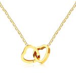 Uloveido Personalized Custom Engraving Two Names Interlocking Heart Necklace Double Love Pendant Choker Collarbone Chain (Y3983-FBA-Gold)