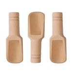 3 pcs Mini Wooden Salt Spoons, Bath Salt Scoops, 0.9 x 3.1 inches, Wooden Candy Spoon, Mini Wooden Scoop Natural Scoop for Kitchen, Bath Salts, Powder, Tea & More, Eco-Friendly, Easy to Clean