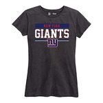 NFL Womens Charcoal Relaxed Fit Tshirt, Football Apparel, Tagless Short Sleeve Tee (New York Giants - Black, Womens Large)