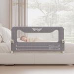 Kincongi Bed Rail for Toddlers, 47 Inch Swing Down Toddler Bed Rails