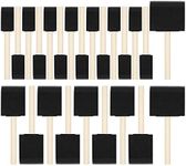 24 Pcs Foam Paint Brushes, Wood Han