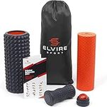 ELVIRE Foam Roller Deep Tissue Massager Set - Includes: Foam Rollers, Massage Roller Soft & Trigger Point, Massage Ball, Foot Roller - Relieves Pain: Back, Legs, Foot Massage Plantar Fasciitis & Neck…
