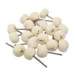 NIUPIKA Cotton Polishing Wheel Buff Buffing Wheels Rotary Tool Accessories 3mm Mandrel 20 Pieces