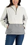 Carhartt Women's Rain Defender Loose Fit Lightweight Packable Anorak, Malt/Asphalt, 2X