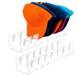 Gzsekken Baseball Cap Storage Hat Display Stand No Install Acrylic Hat Organiser, Hat Racks for 7 Baseball Caps Display & Cap Storage for Home, Bedroom, Closet, Dresser, Office (set of 1)-Clear